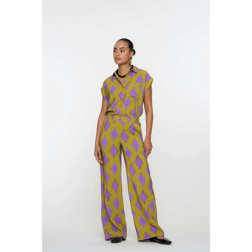 Geisha Dames Blouse 53210-20 Groen dessin