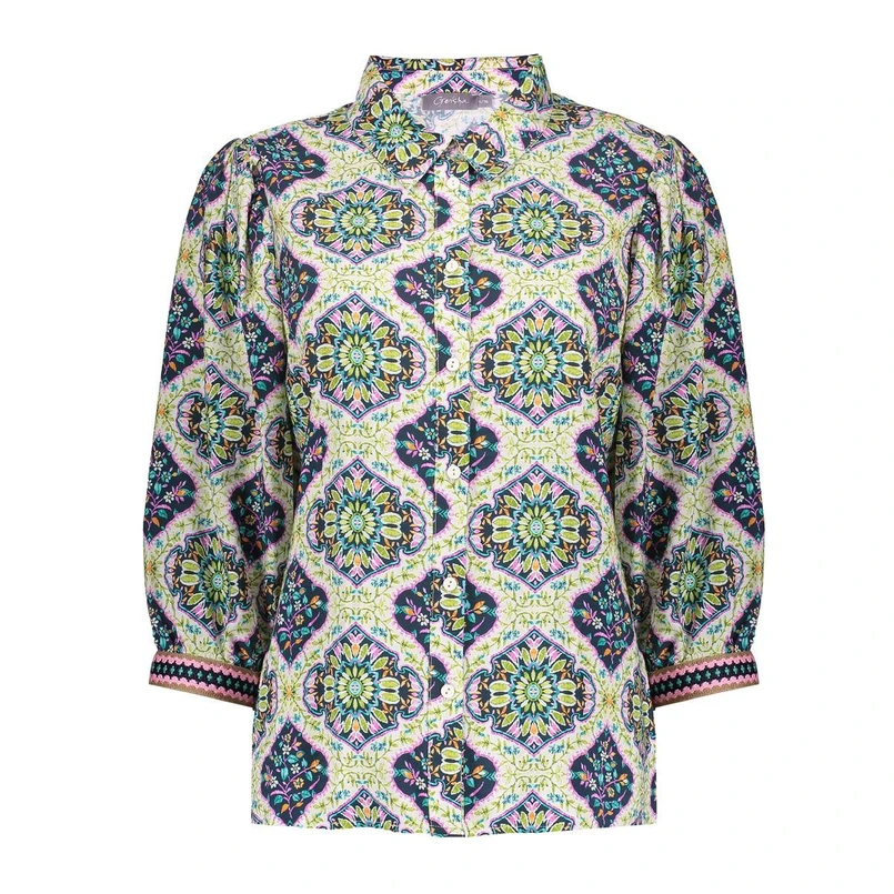 Geisha Dames Blouse 53220-20 Blauw dessin