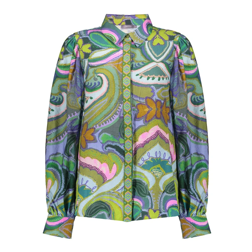 Geisha Dames Blouse 53227-20 Groen dessin