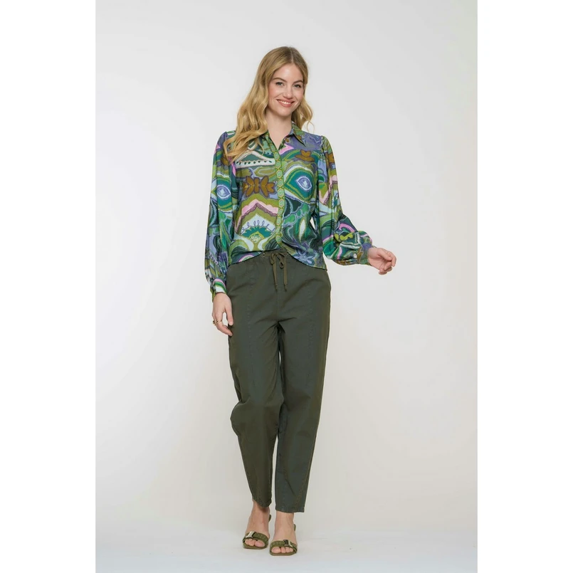 Geisha Dames Blouse 53227-20 Groen dessin