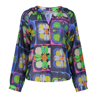 Geisha Dames Blouse 53233-20 Bleu
