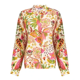Geisha Dames Blouse 53255-20 Groen dessin