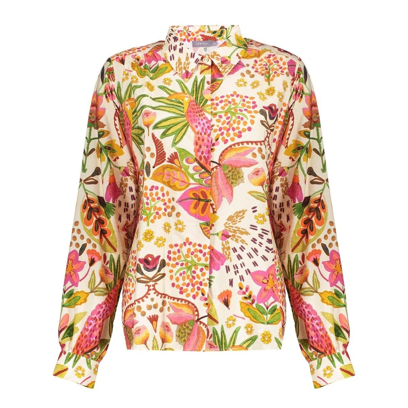 Geisha Dames Blouse 53255-20 Groen dessin