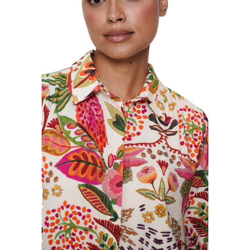 Geisha Dames Blouse 53255-20 Groen dessin