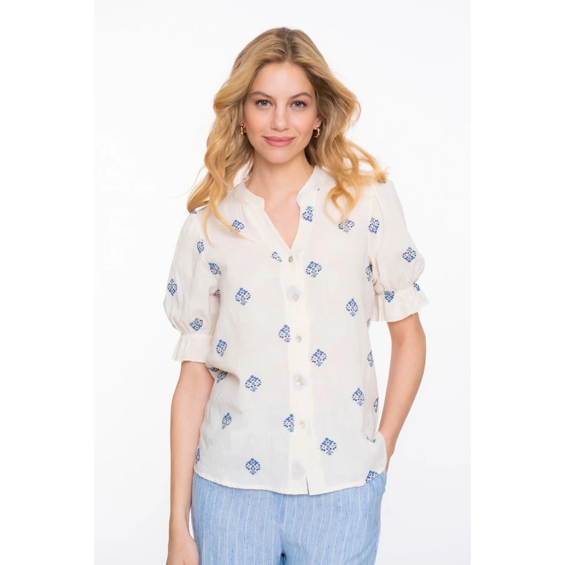 Geisha Dames Blouse 53388-70 OFF-WHITE
