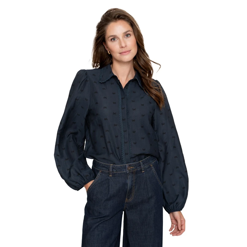 Geisha Dames Blouse 53533-14 Blauw dessin