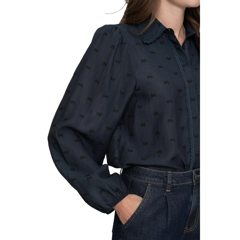 Geisha Dames Blouse 53533-14 Blauw dessin