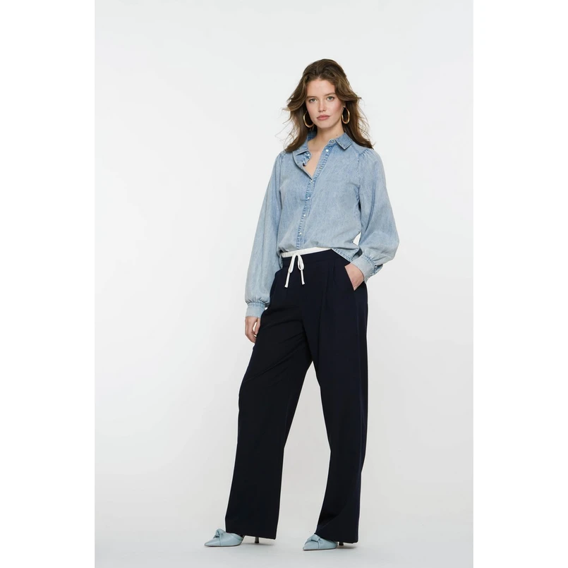 Geisha Dames Broek 51034-10 Blauw dessin