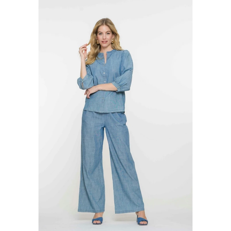 Geisha Dames Broek 51174-70 Mid blue denim