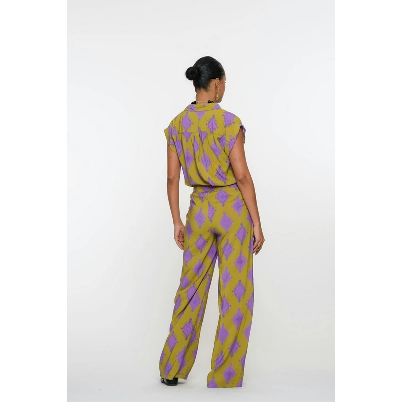 Geisha Dames Broek 51225-20 Groen dessin