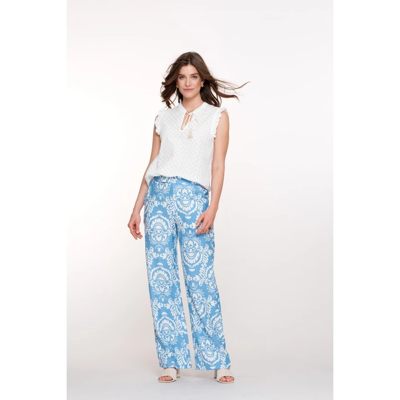 Geisha Dames Broek 51371-26 Blauw mele
