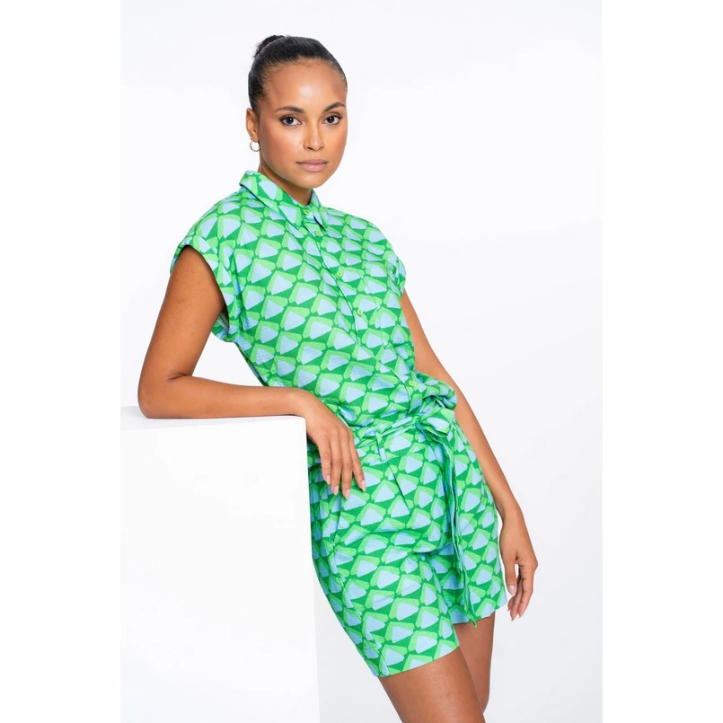 Geisha Dames Broek 51412-20 Groen dessin