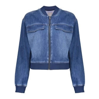 Geisha Dames Jas 55006-10 Bleached blue denim