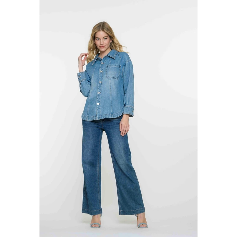 Geisha Dames Jeans 51000-10 Bleached blue denim