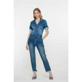 Geisha Dames Jumpsuit 51011-10 Bleached blue denim