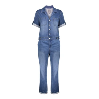 Geisha Dames Jumpsuit 51011-10 Bleached blue denim