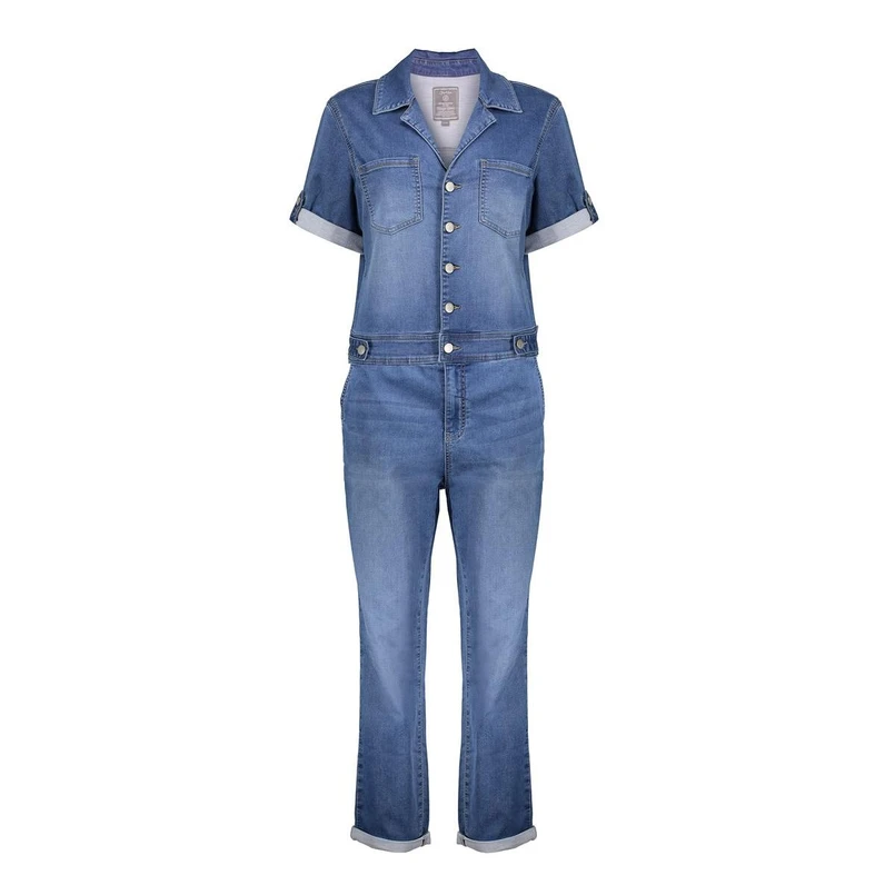 Geisha Dames Jumpsuit 51011-10 Bleached blue denim