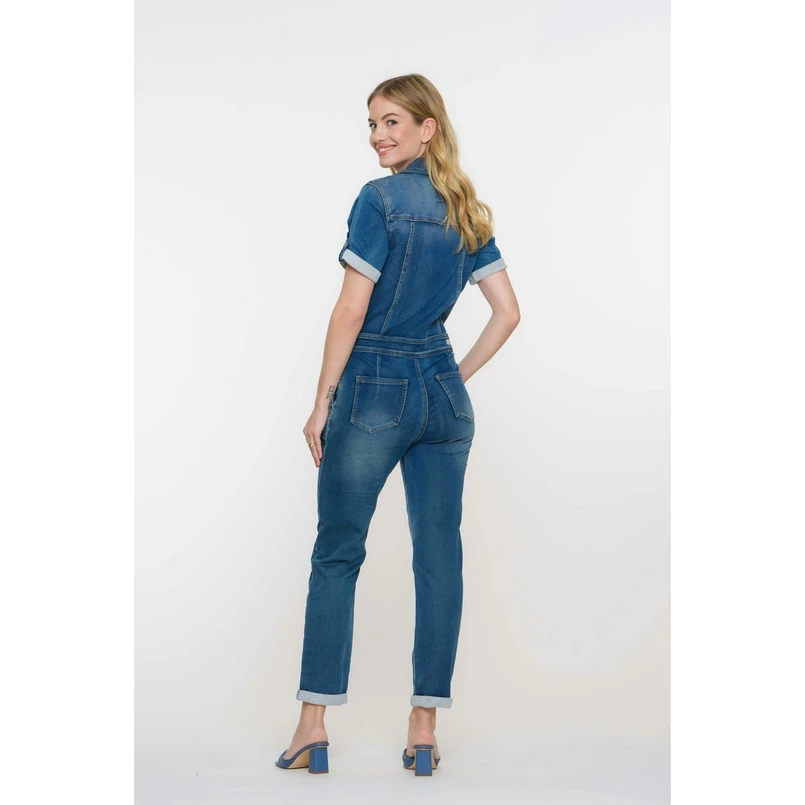 Geisha Dames Jumpsuit 51011-10 Bleached blue denim