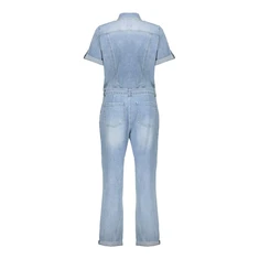 Geisha Dames Jumpsuit 51050-10 Mid blue denim