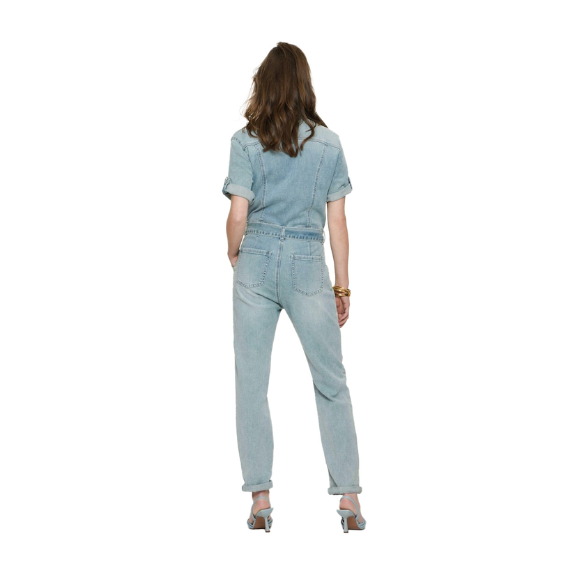 Geisha Dames Jumpsuit 51050-10 Mid blue denim