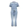 Geisha Dames Jumpsuit 51050-10 Mid blue denim