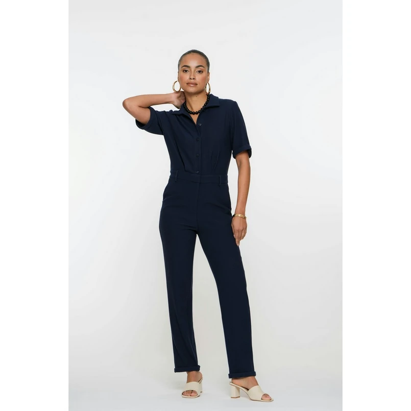 Geisha Dames Jumpsuit 51125-21 Blauw dessin