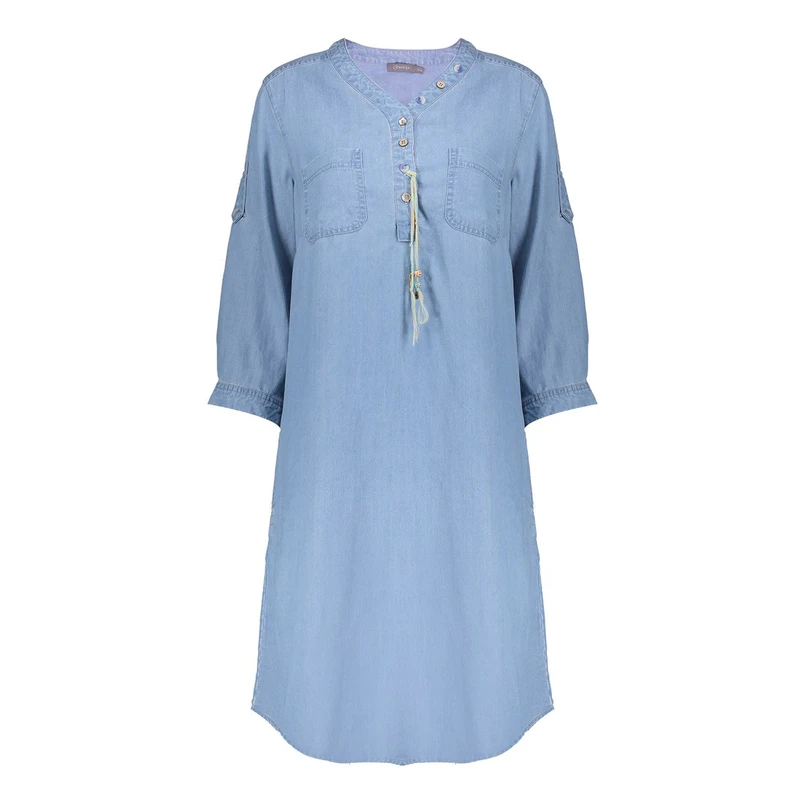 Geisha Dames Jurk 57001-10 Mid blue denim