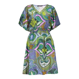 Geisha Dames Jurk 57087-20 Groen dessin