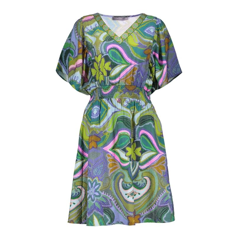 Geisha Dames Jurk 57087-20 Groen dessin