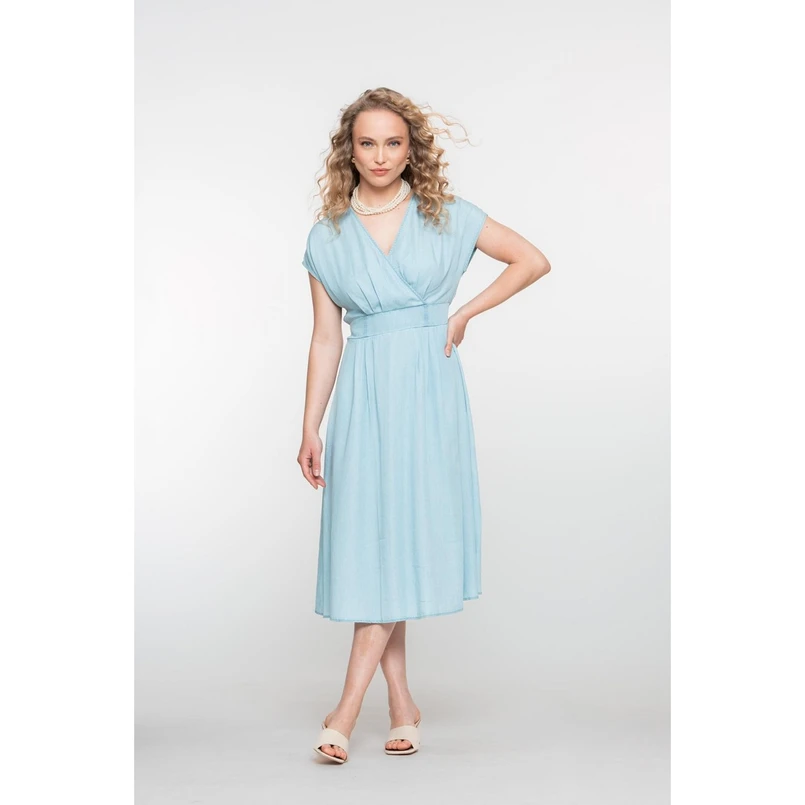 Geisha Dames Jurk 57305-10 Light blue denim