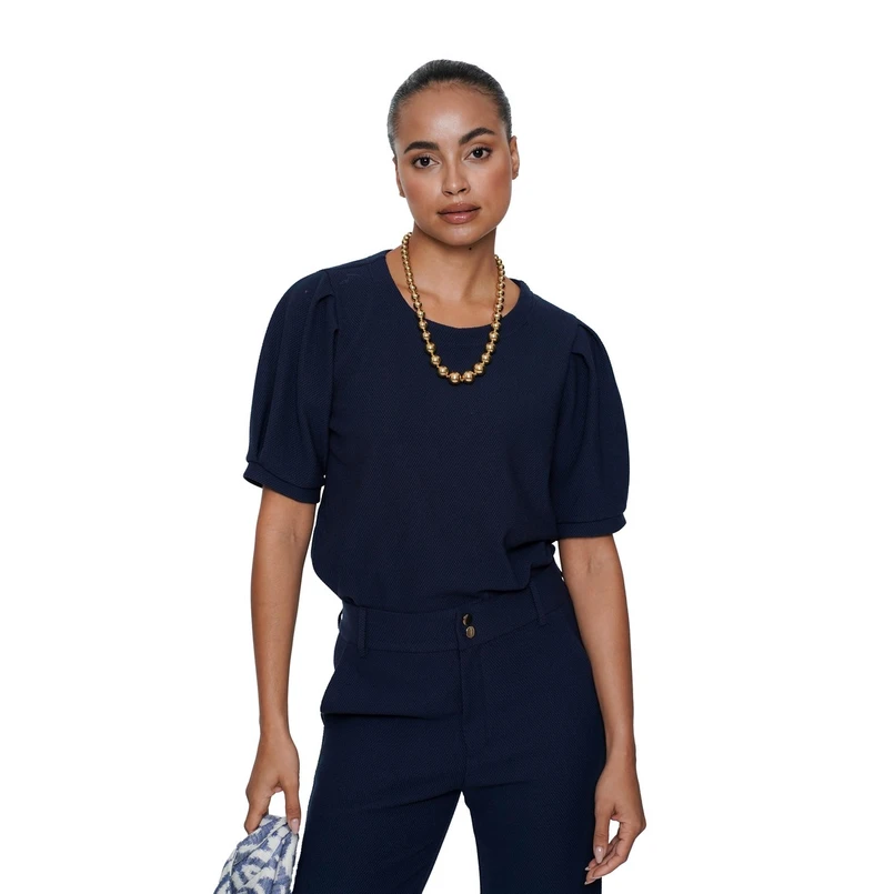 Geisha Dames Top 52082-21 Blauw dessin