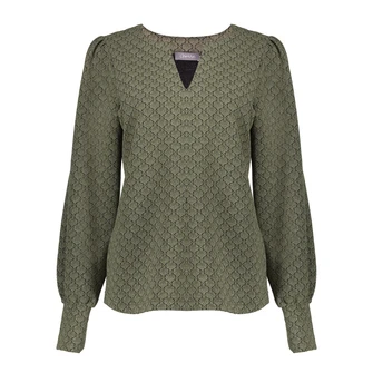 Geisha Dames Top 52530-20 Groen dessin