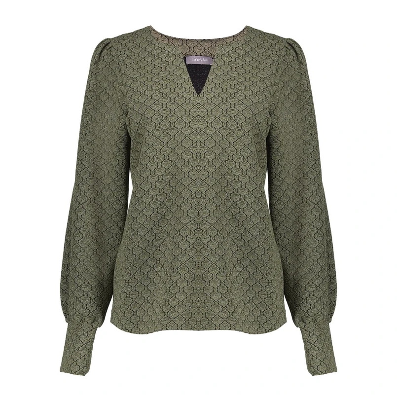 Geisha Dames Top 52530-20 Groen dessin