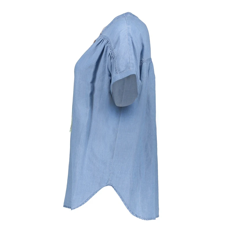 Geisha Dames Top 53001-10 Mid blue denim