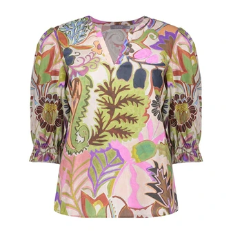 Geisha Dames Top 53250-20 Groen dessin