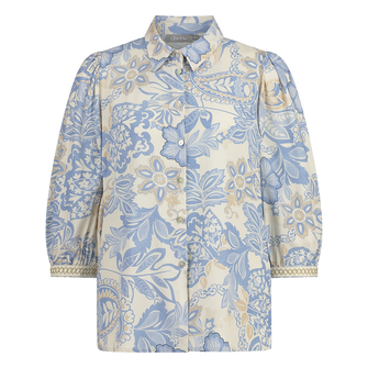 Geisha Dames Top 53313-70 Blauw mele