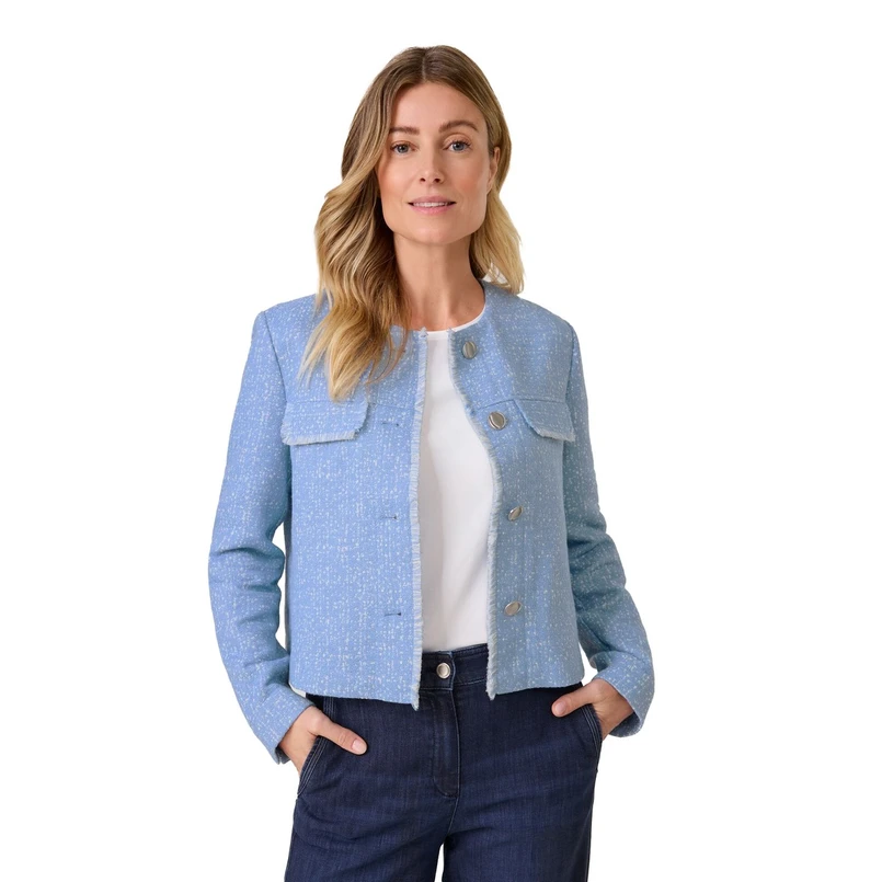 Gerry Weber Dames Blazer 530005-31223 Blauw dessin