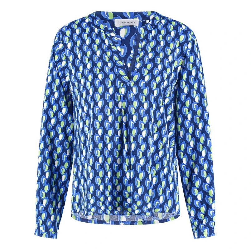 Gerry Weber Dames Blouse 560017-31408 Groen dessin