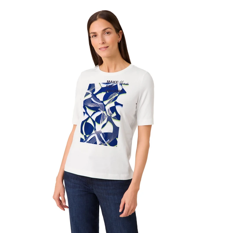 Gerry Weber Dames Top 570207-35010 WIT DESSIN