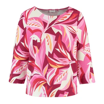 Gerry Weber Dames Top 570251-35017 Rood dessin