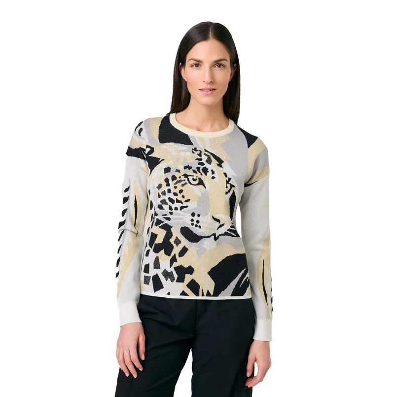 Gerry Weber Dames Trui 571031-35714 Bruin dessin