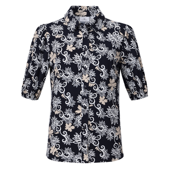 HV Society Dames Blouse 0404103701 Blauw dessin
