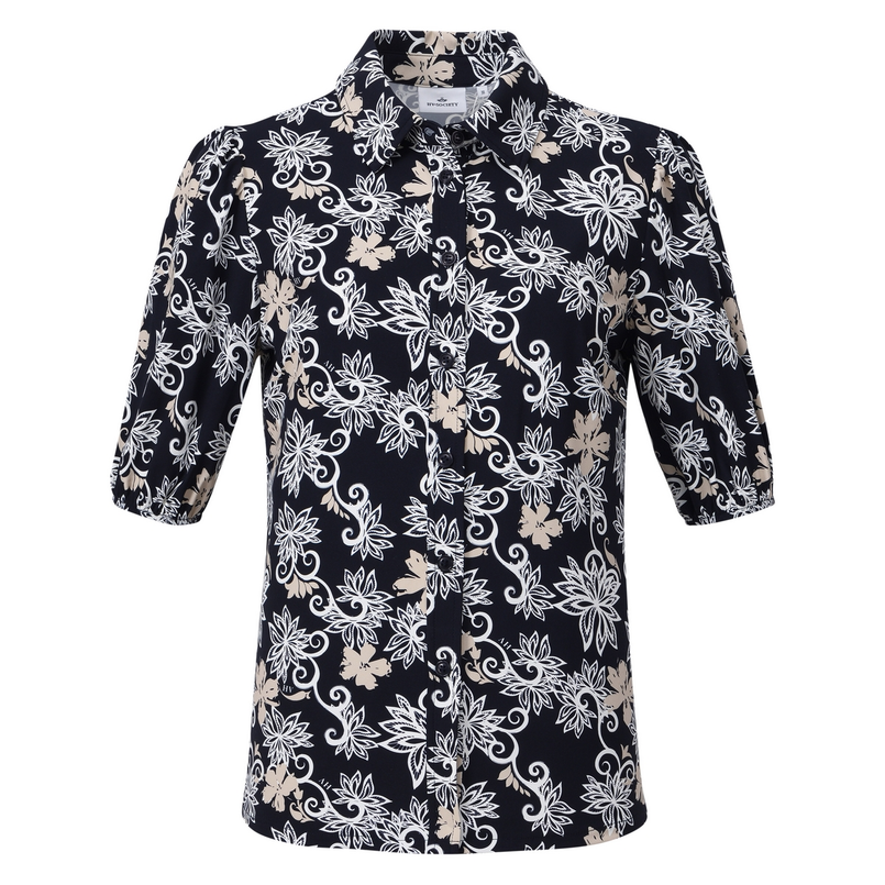 HV Society Dames Blouse 0404103701 Blauw dessin