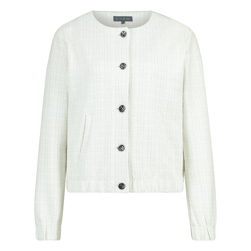 Ivy & You Dames Blazer 25013jasjebouclelure OFF-WHITE