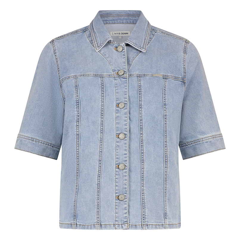 Ivy & You Dames Blazer Svu4453olivaoverblou Bleached blue denim