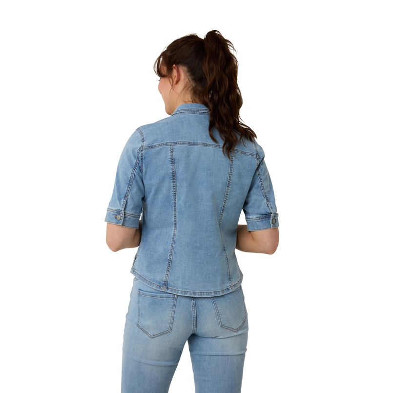 Ivy & You Dames Blazer Svu4453olivaoverblou Bleached blue denim