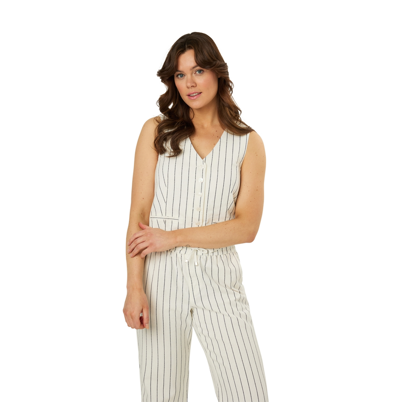 Ivy & You Dames Blazer Svu4514 Waistcoat OFF-WHITE