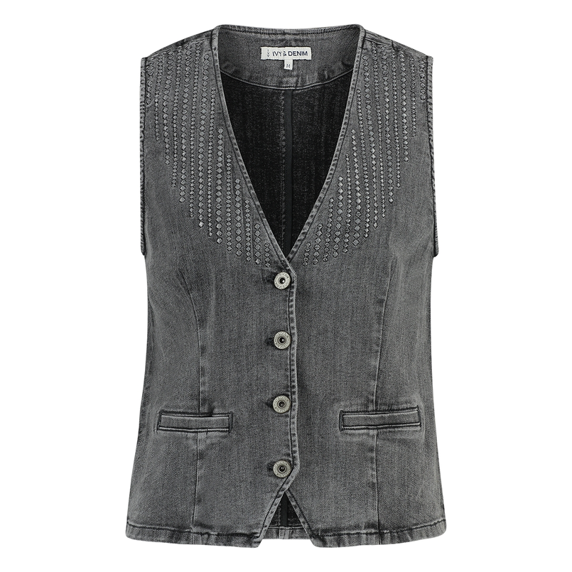 Ivy & You Dames Blazer Svu4601waistcoat Middengrijs