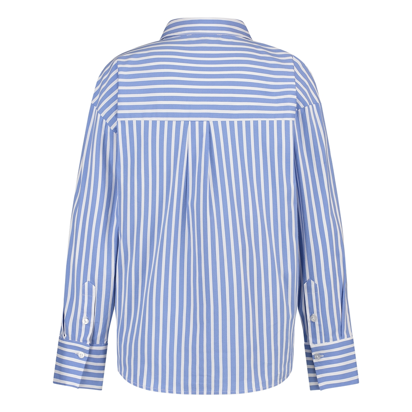 Ivy & You Dames Blouse 25015blousestreep Midden blauw