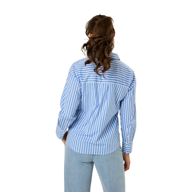 Ivy & You Dames Blouse 25015blousestreep Midden blauw
